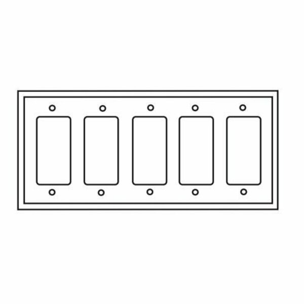 Cooper Industries Eaton Wallplate, 4-1/2 in L, 10 in W, 5-Gang, Thermoset, Ivory 2165V-BOX